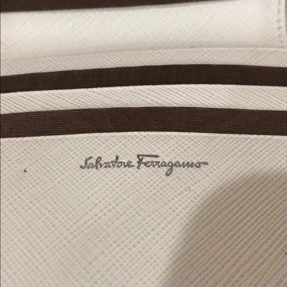 Salvatore Ferragamo Cream Leather Small Wallet with Silver Hardware - Picture 8 of 8